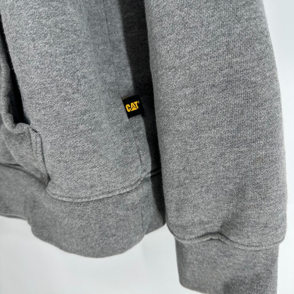 CAT Kangaroo Pocket Long Sleeve Spellout Pullover Hoodie Heather Gray Size XL - Picture 3 of 9